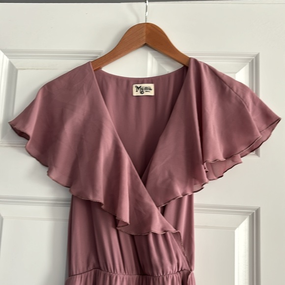 Show Me Your Mumu Jess Ruffle Midi Dress Chiffon Size Small - Picture 3 of 13